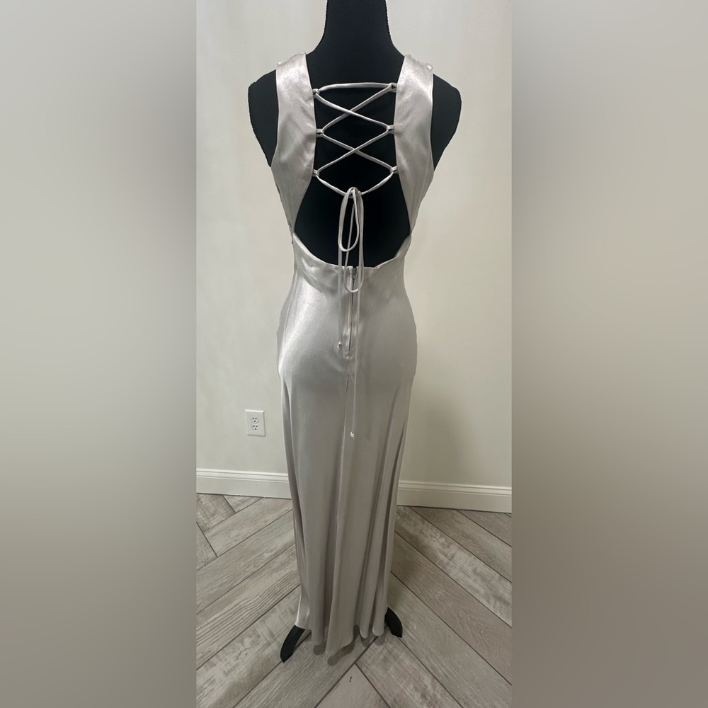 Steppin' Out Silver Embellished Prom Dress - Picture 3 of 5